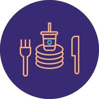 Tableware Line Two Color Circle Icon vector