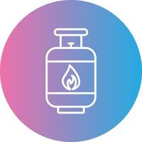 Gas Cylinder Line Gradient Circle Icon vector