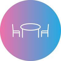 Kitchen Table Line Gradient Circle Icon vector