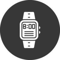 Time Glyph Inverted Icon vector