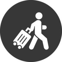 Man Glyph Inverted Icon vector