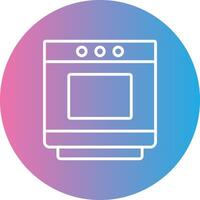 Oven Line Gradient Circle Icon vector