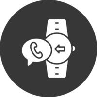 Incoming Call Glyph Inverted Icon vector