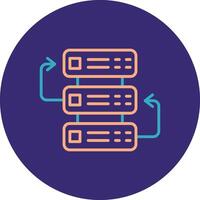 Servers Line Two Color Circle Icon vector