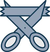 Scissors Line Filled Grey Icon vector