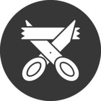 Scissors Glyph Inverted Icon vector