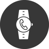 Incoming Call Glyph Inverted Icon vector