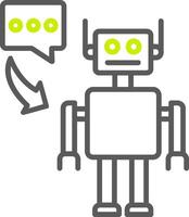 icono de línea de robot de dos colores vector