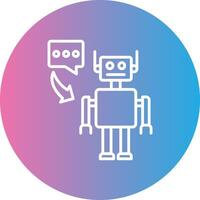 Robot Line Gradient Circle Icon vector