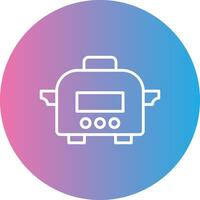 Slow Cooker Line Gradient Circle Icon vector