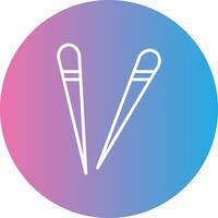 Chopsticks Line Gradient Circle Icon vector