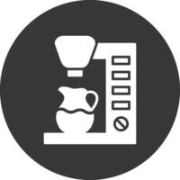 café fabricante glifo invertido icono vector