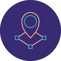 Location Line Two Color Circle Icon vector