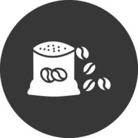 Beans Bag Glyph Inverted Icon vector