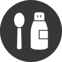 Coffee Syrup Glyph Inverted Icon vector