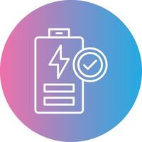 Battery Line Gradient Circle Icon vector