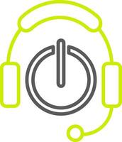 Headphones Line Two Color Icon vector