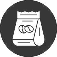 Beans Bag Glyph Inverted Icon vector