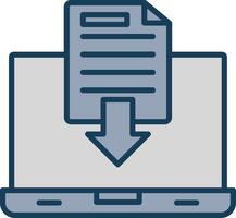 Laptop Line Filled Grey Icon vector