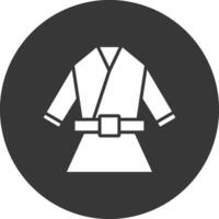 kimono glifo invertido icono vector