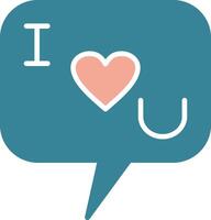 I Love You Glyph Two Color Icon vector