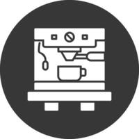 Coffee Machine Glyph Inverted Icon vector