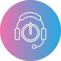 Headphones Line Gradient Circle Icon vector