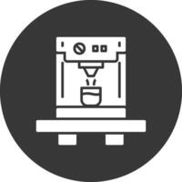 Coffee Machine Glyph Inverted Icon vector