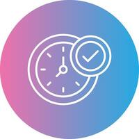 reloj línea degradado circulo icono vector