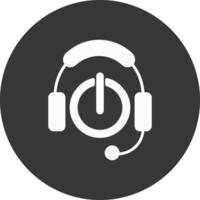 Headphones Glyph Inverted Icon vector