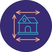 Home Dimensions Line Two Color Circle Icon vector