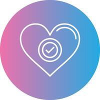 Heart Line Gradient Circle Icon vector