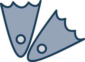 Fins Line Filled Grey Icon vector
