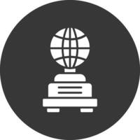 Globe Glyph Inverted Icon vector