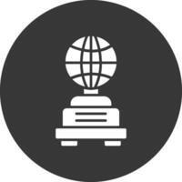 Globe Glyph Inverted Icon vector