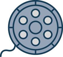 Film Reel Line Filled Grey Icon vector