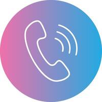Phone Call Line Gradient Circle Icon vector