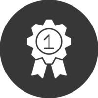Medal Glyph Inverted Icon vector