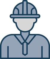 Engineer Line Filled Grey Icon vector