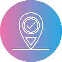Location Line Gradient Circle Icon vector