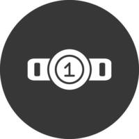 Belt Glyph Inverted Icon vector