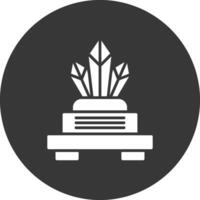 Crystals Glyph Inverted Icon vector