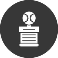 Baseball Glyph Inverted Icon vector