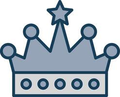 Crown Line Filled Grey Icon vector