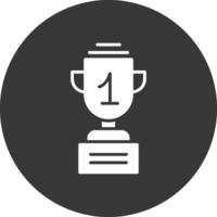 Trophy Glyph Inverted Icon vector