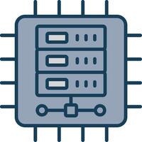 Cpu Line Filled Grey Icon vector