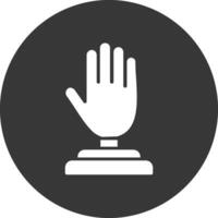 icono de glifo de mano invertido vector