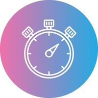 Stopwatch Line Gradient Circle Icon vector