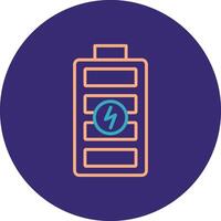 Battery Line Two Color Circle Icon vector