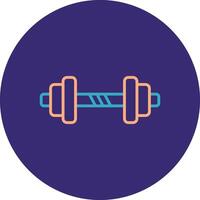 Barbell Line Two Color Circle Icon vector